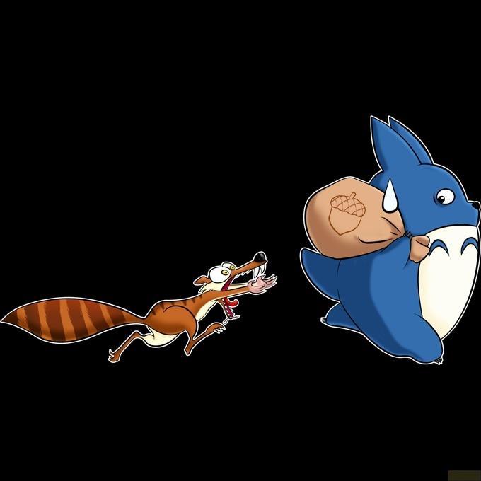 Image du produit OkiWoki Parodie - Totoro Bleu Le gland Amour - taille S (S)