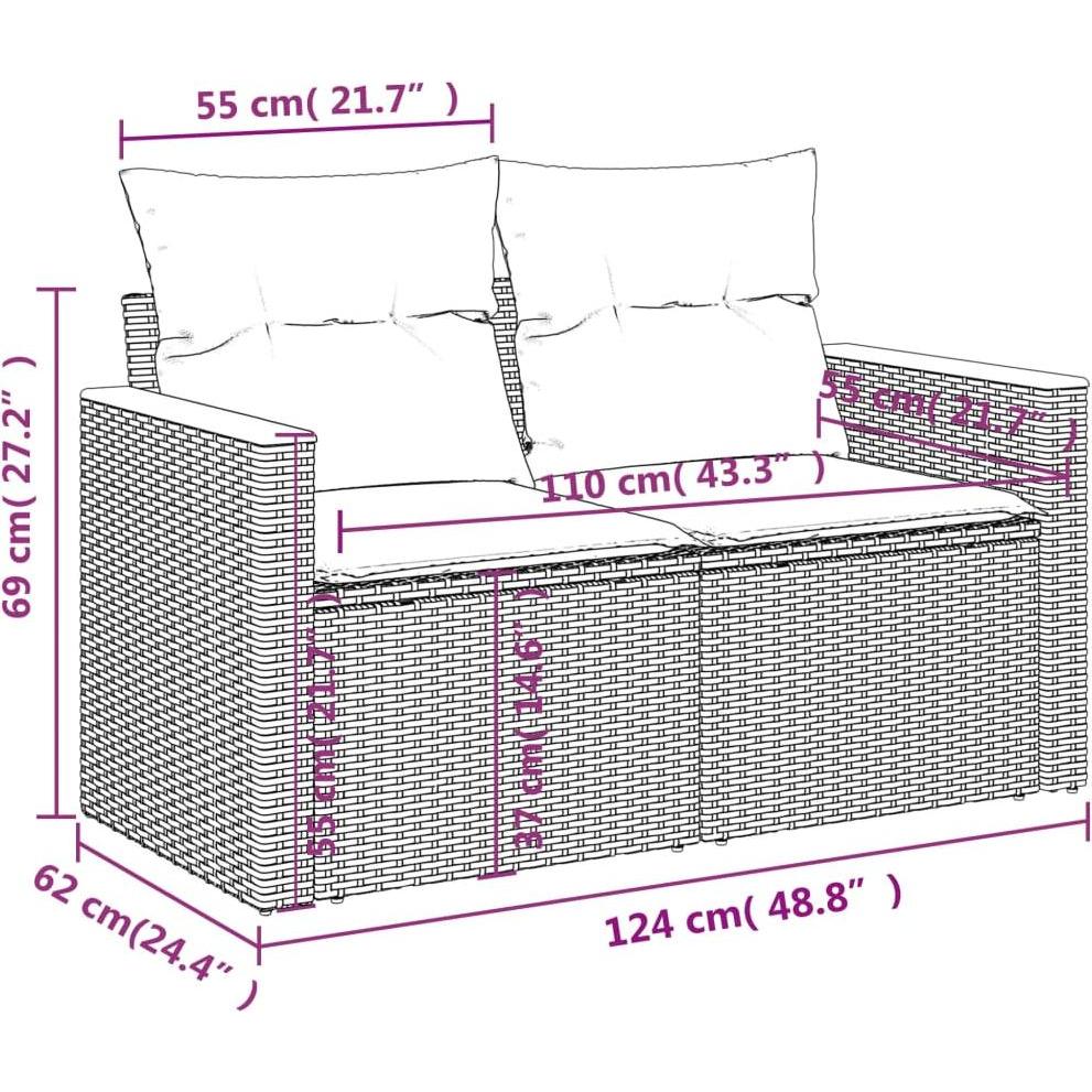 Thumbnail - VidaXL, Gartenlounge, 10-tlg. Garten-Lounge-Set mit Kissen