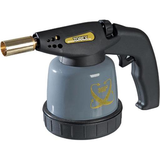 Topex, Reisezubehör, Gaslötlampe für Gaspatronen 190 g, Piezozündung, zum Einsatz in beliebiger Stellung 44E143