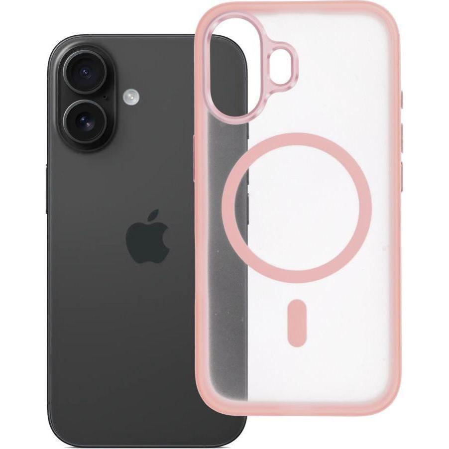 OEM Back panel cover Case for iPhone 16 Flexline Mag Cover compatible with MagSafe pink (Apple iPhone 16), Cover smartphone, Pink