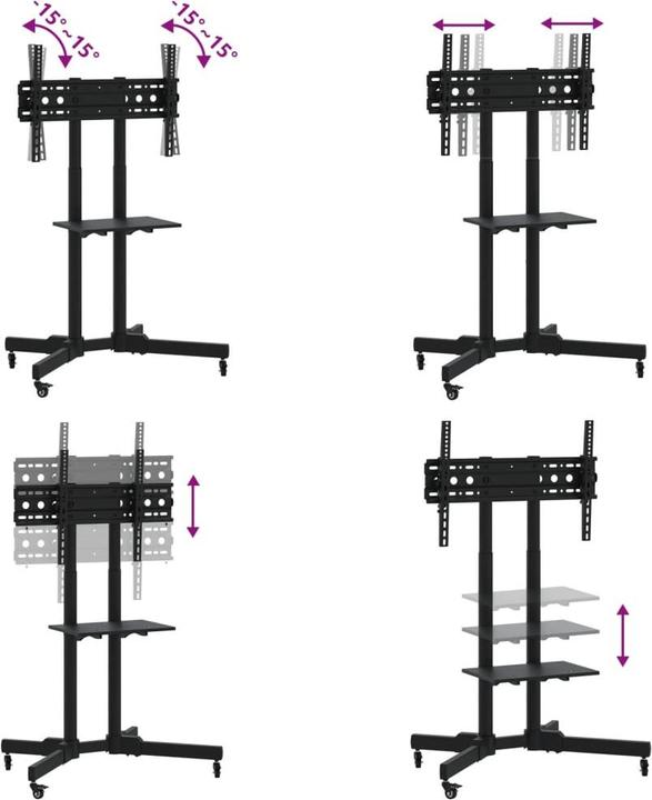 Produktbild VidaXL TV-Ständer mit Rädern (Universal, 70", 50 kg)