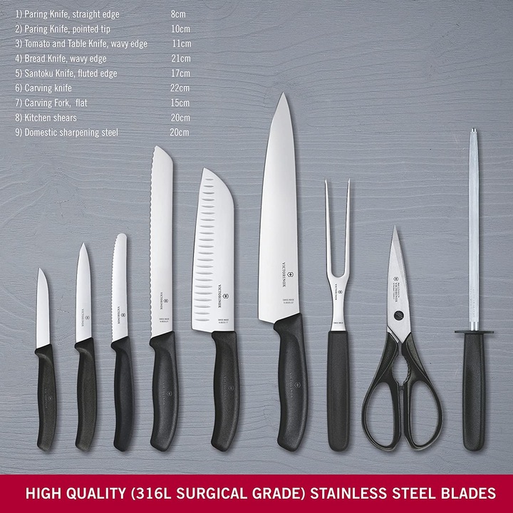 Image du produit Victorinox Bloc à couteaux Swiss Classic, 9 pièces