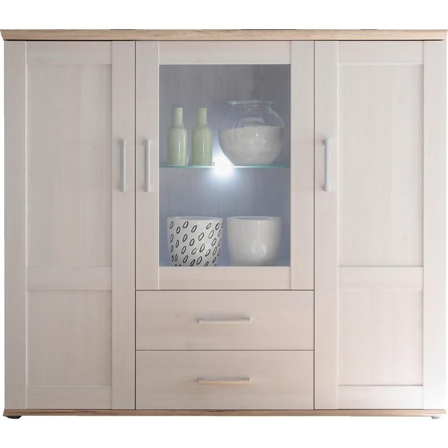 HBZ-Meble, Kommode + Sideboard, HBZ Meble Romance Highboard Holzwerkstoff in Sibiu Lärche/San Remo hell