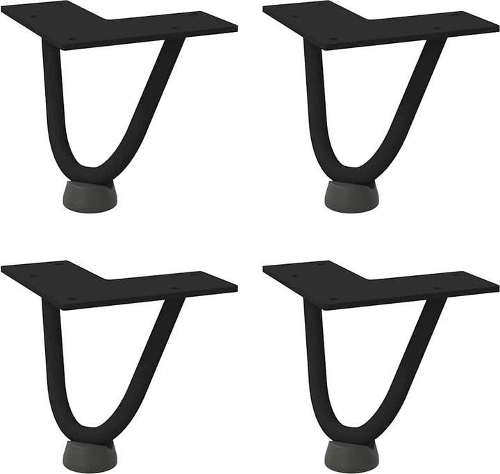Produktbild VidaXL Haarnadelbeine 4 Stk. Schwarz 72 cm Massivstahl Hairpin Tischbein