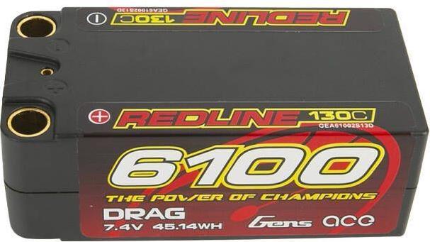 Produktbild Gens Ace Redline Series 6100mAh 7.4V 130C 2S2P HardCase 71 LiPo Battery (7.40 V, 6100 mAh)