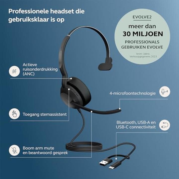 Image du produit Jabra Evolve2 50 (Filaire, USB-A)