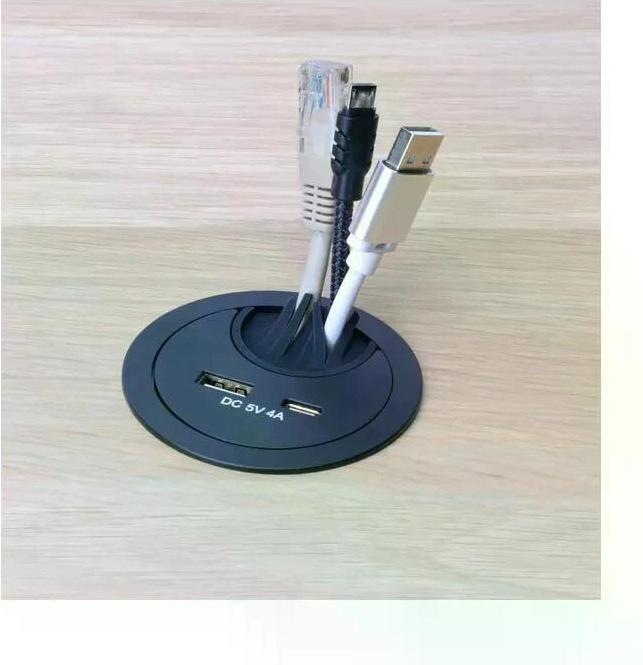 Image du produit Max Hauri Office Line Passage de câbles avec USB/A et USB/C Charger