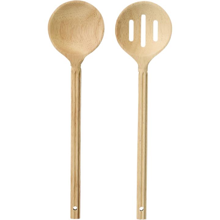Actual product image Zeller Present Stripes" salad servers set, 2-piece, rubber tree (Salad servers)