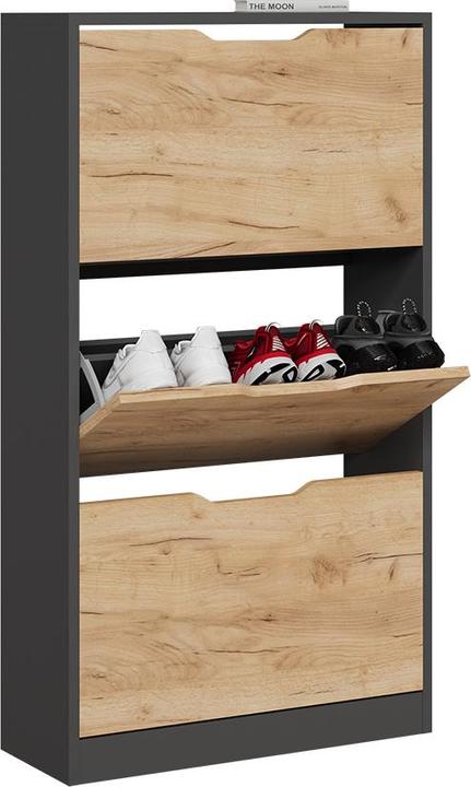 Produktbild Vicco Schuhkipper Luca, Anthrazit/Goldkraft Eiche, 22 x 105 cm mit 3 Fächern