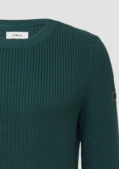 Image du produit s.Oliver Strickpullover Strukturierter Baumwoll-Pullover mit Label-Patch (3XL)