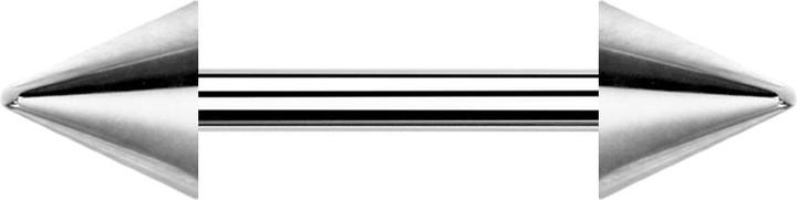 Image du produit Star Piercing Barbell argent avec deux cônes (sans laiton, Acier chirurgical 316L)