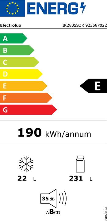 Energie-Label Electrolux IK2805SZR (253 l)