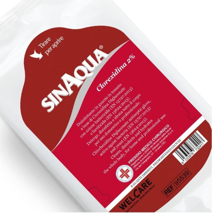 Produktbild Sinaqua Waschhandschuhe 2% Chlorhexid (8 Stk)