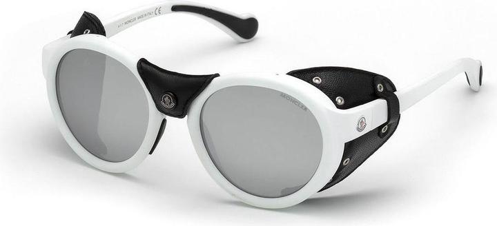 Actual product image Moncler White Black Leather Grey Silver Mirror