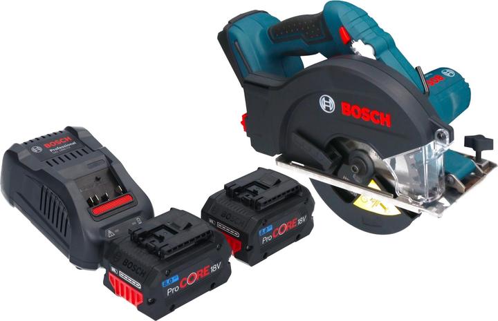 Produktbild Bosch Professional Bosch GKM 18V-50 Professional Akku Metall Handkreissäge 18 V 136 mm Brushless + 2x ProCORE Akku 8,0