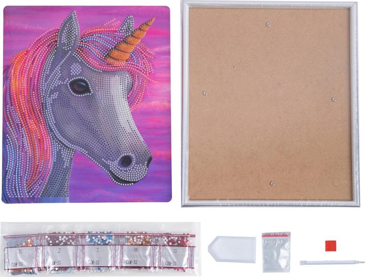 Image du produit Craft Buddy Licorne, 21x25cm image avec cadre Crystal Art