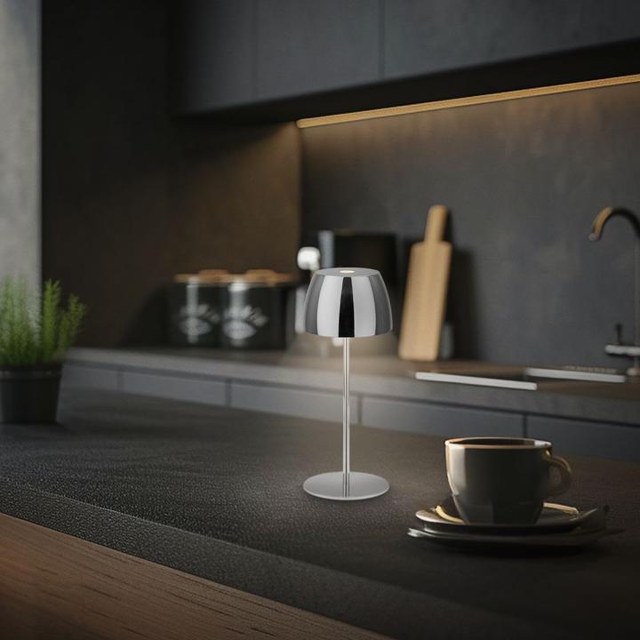 Produktbild Briloner Akku LED Tischleuchte - Mini, Touch, Schwarz chrom (150 lm)