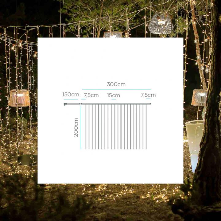 Produktbild Newgarden LUCEO 3X2 LED Leuchtvorhang 3x2m, Aussen & Innen IP44 (3 m)