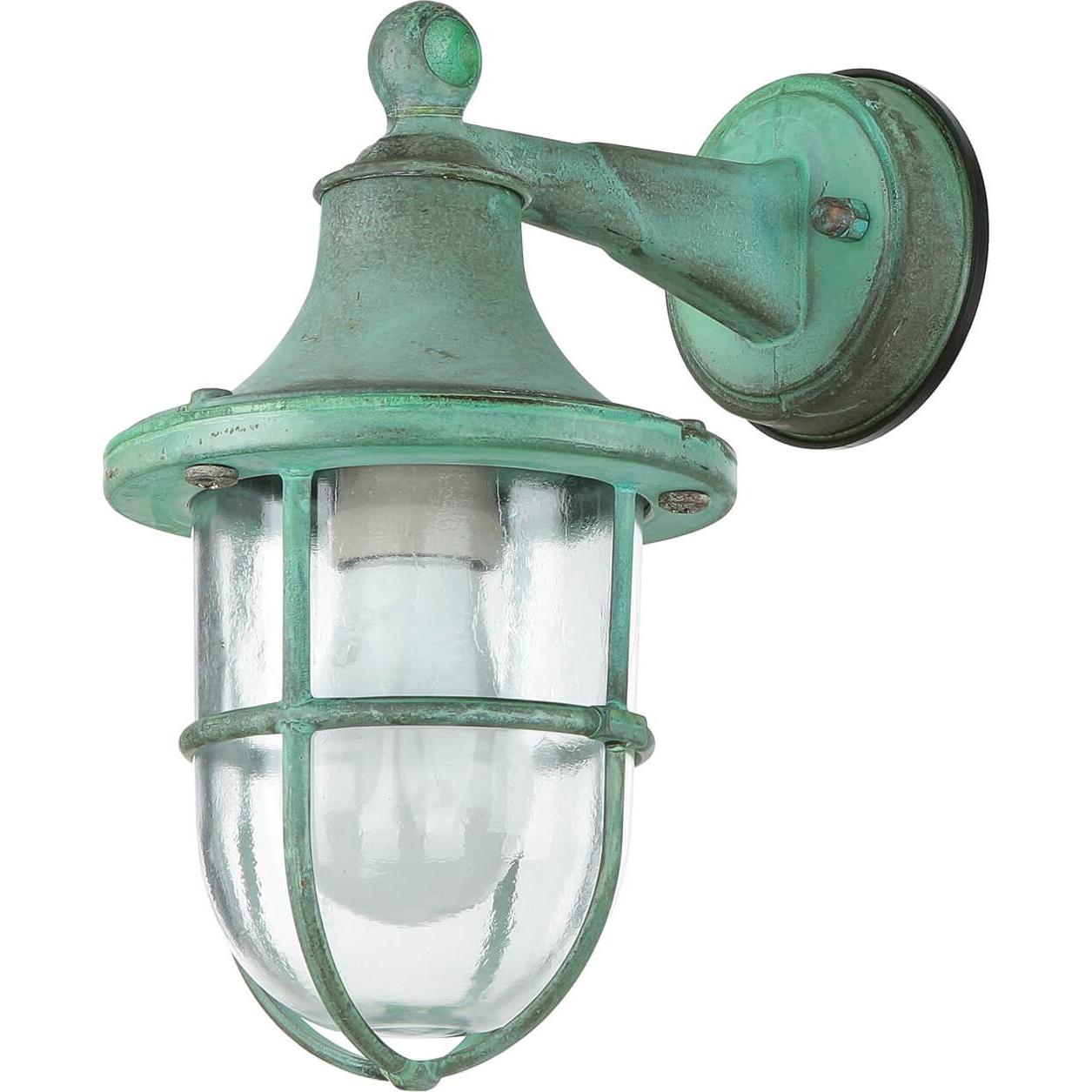 Licht-Erlebnisse, Gartenbeleuchtung, Wandlampe Santorin Messing (E27, IP64)