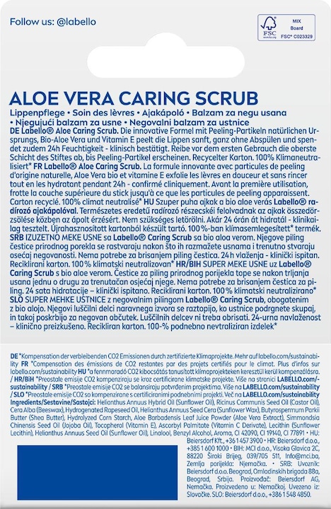 Produktbild Labello Caring Scrub Aloe Vera (Pflegestift, 5.50 ml)