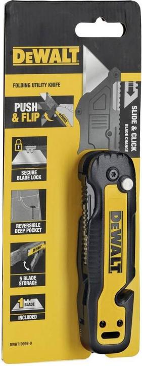 Image du produit DeWalt DWHT10992-0 Couteau pliant avec lame trapèze et magazine 1 pc. (Cutters)