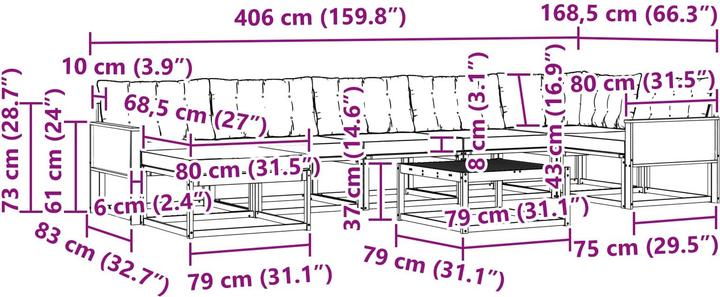 Produktbild vidaXL Outdoor-Sofagarnitur