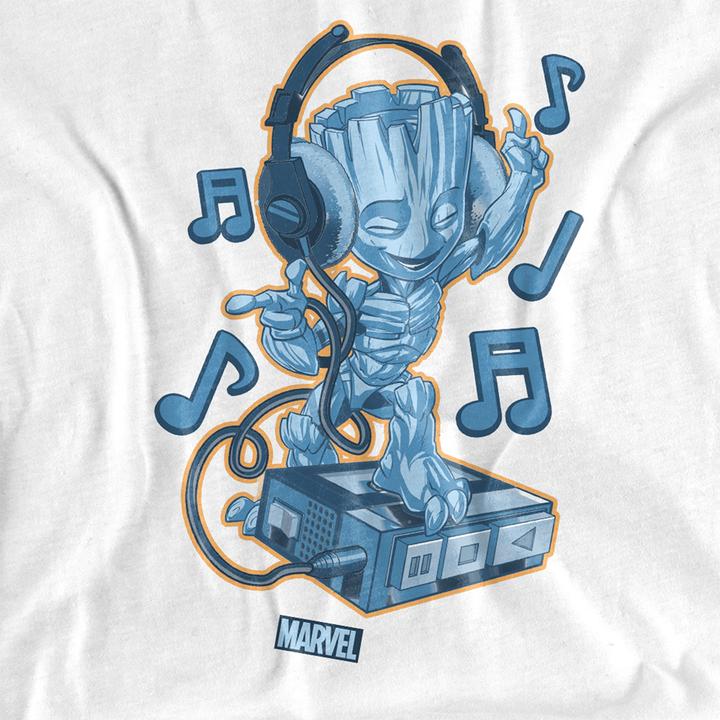 Actual product image Childrens/Kids Baby Groot Headphones T-Shirt (116)