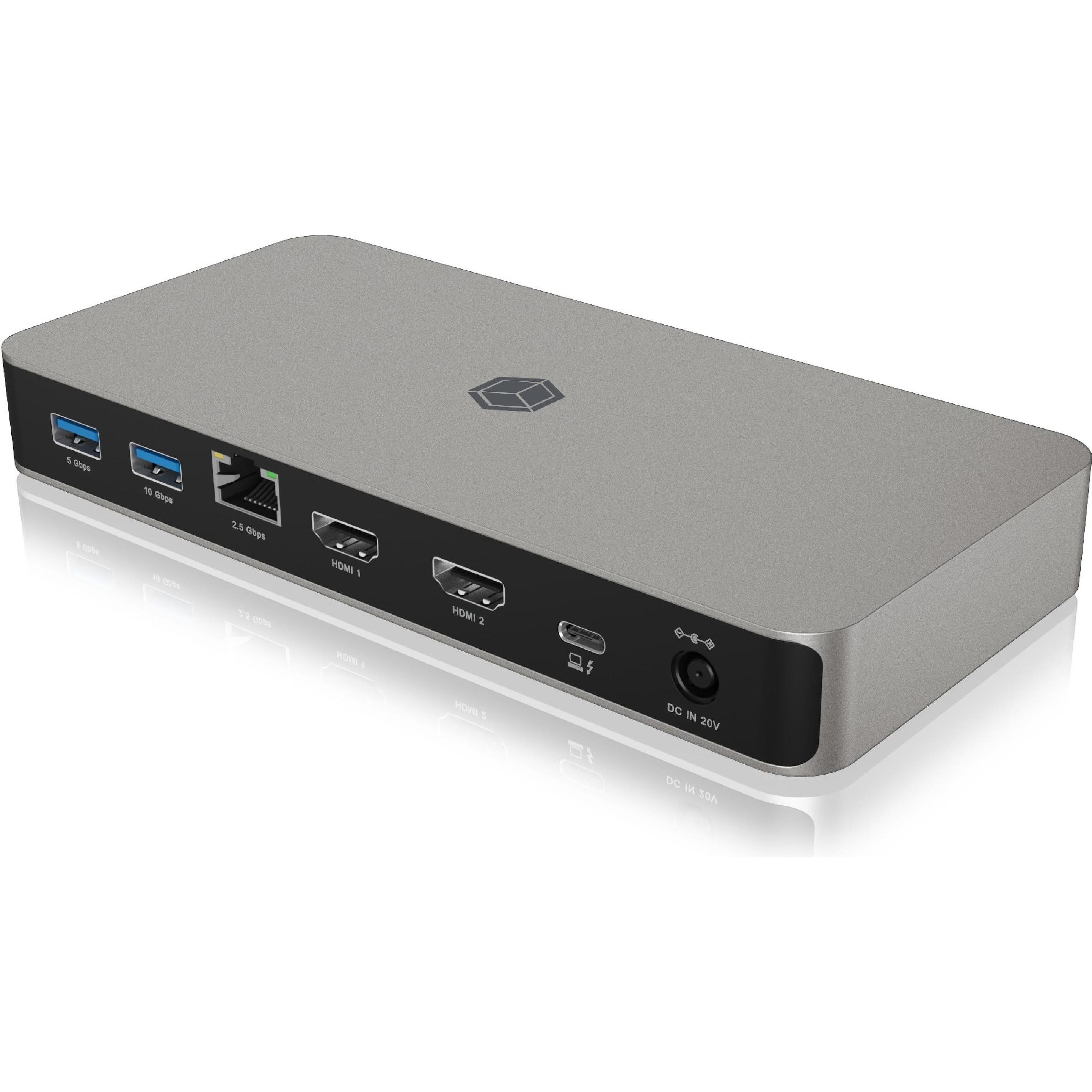 Icy Box IB-DK2880-C41 (USB-C, 11 Ports), Dockingstation + USB Hub, Grau
