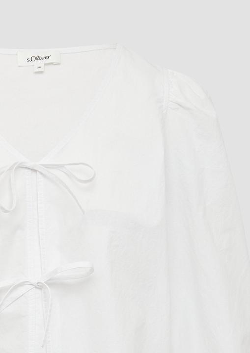 Produktbild S.Oliver Bluse Verspielte Popeline-Bluse mit Schleifen und Puffärmeln (48)