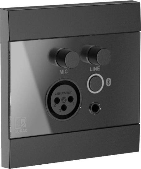 Produktbild Audac Wandpaneel WP225/B XLR-Mikrofon + 3 5-mm-Klinke Bluetooth schwarz