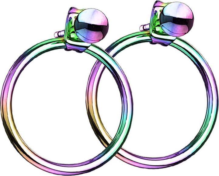 Image du produit Star Piercing Boucles d'oreilles colorées avec pendentif boule Anneau (sans laiton, Acier chirurgical 316L)