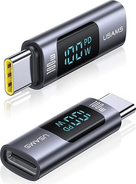 Produktbild Usams Adapter AU18 USB-C - USB-C Digital Display 100W stalowy/aluminium SJ682TC01 (US-SJ682) (USB Typ-C)