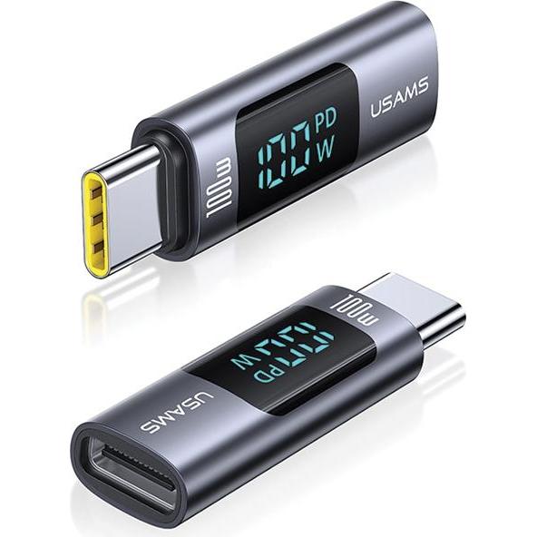 Thumbnail - Usams Adapter AU18 USB-C - USB-C Digital Display 100W stalowy/aluminium SJ682TC01 (US-SJ682) (USB Typ-C), Data + Video A...