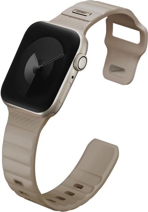 Actual product image Uniq pasek Stride Apple Watch Series 1/2/3/4/5/6/7/8/9/SE/SE2 38/40/41mm FKM Rubber Strap khaki/pale (38 mm, 40 mm, 41 mm)