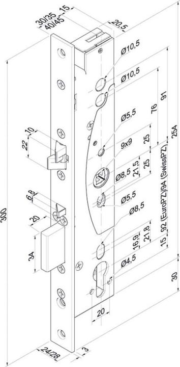 Actual product image Assa Abloy effeff safety lock 709 709X402PZ---G41