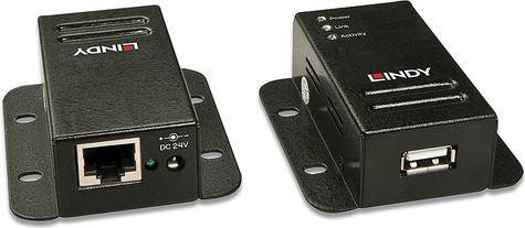 Immagine prodotto Lindy USB 2.0 Cat.5 Extender 50m Potenza su RJ45 4 porte (USB-A, 4 porte)