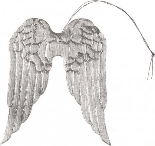 Actual product image Glorex Fabric angel wings silver