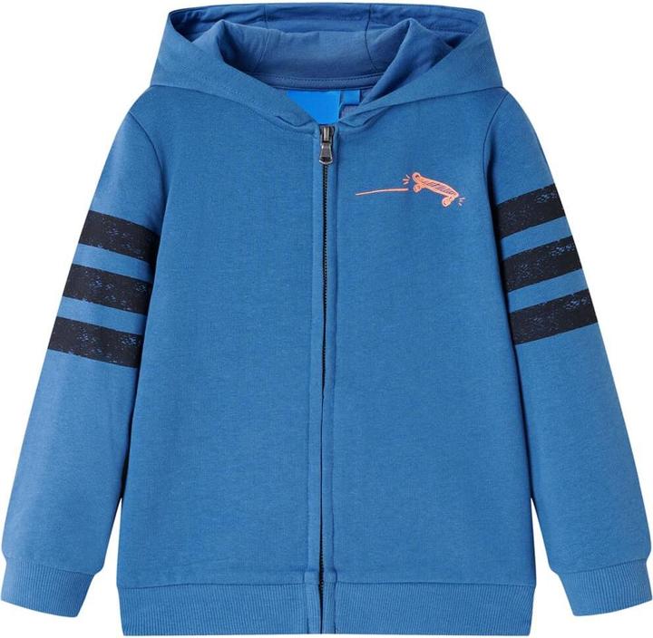vidaXL Sweat à capuche enfant Bleu 140,Composition : 80% coton. 20 (140)