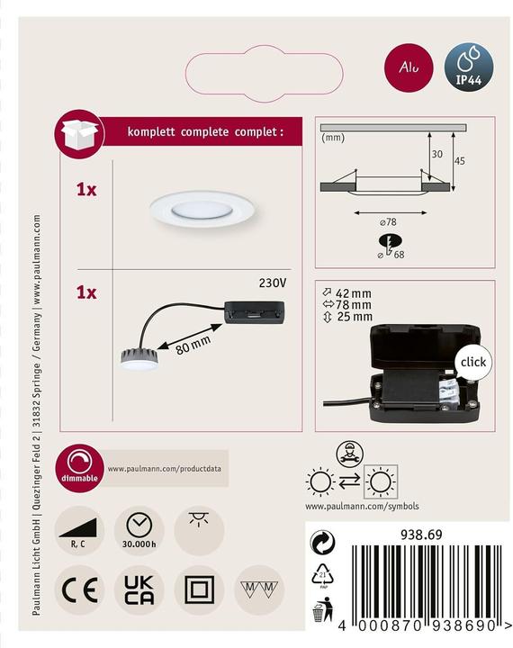 Image du produit Paulmann Kit d'éclairage encastré Nova Plus (470 lm)