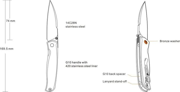 Immagine prodotto Ruike P662-B Coltello pieghevole Linerlock nero (7.40 cm)
