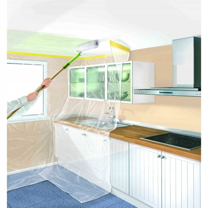 Produktbild tesa 58871-00000-00 Plástico protector + cinta de pintar, Durchsichtig (2600 mm)