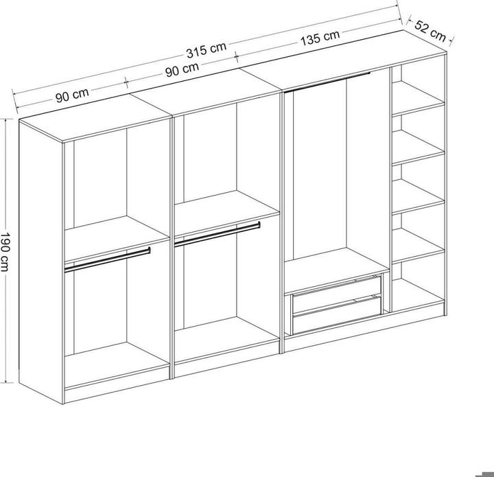 Actual product image Hanah Home Kaley (315 x 52 x 190 cm)