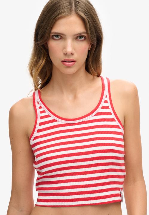 Actual product image Superdry Organic Cotton Vintage Ribbed Crop Vest Top (12XL)