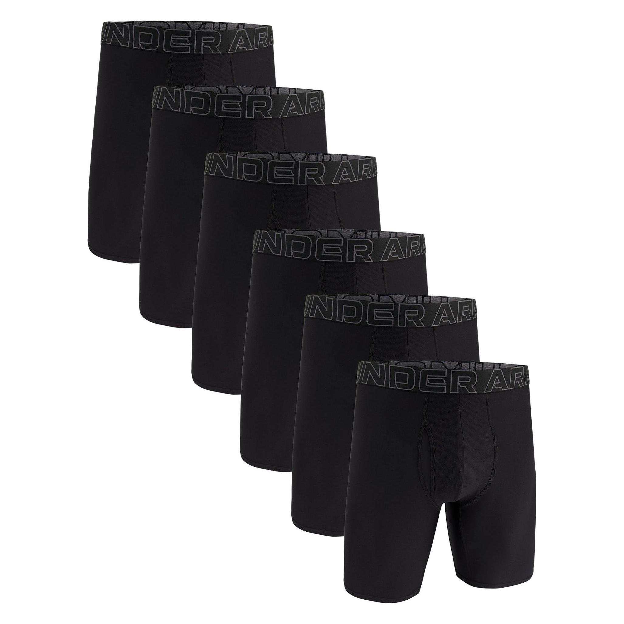 Under Armour, Herren, Unterhosen, Boxershort Sportlich Figurbetont Ua Performance Tech - Solid 9 In 6PK, Schwarz, (M, 6er Pack)