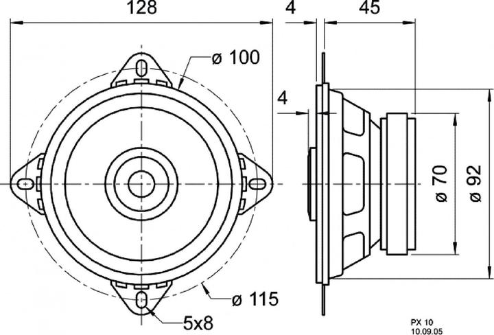 Actual product image Visaton 2-way coaxial loudspeaker PX 10