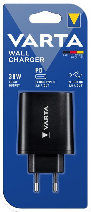 Immagine prodotto Varta Caricabatterie da muro 27W 2 x USB 2,4A + USB tipo C 3,0A (27 W)