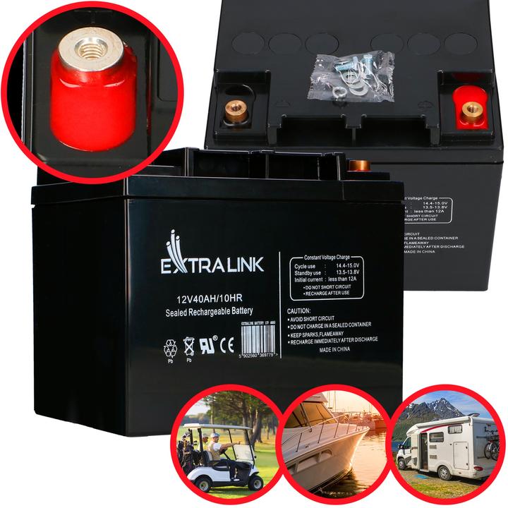 Actual product image Extralink AGM 12V 40AH battery (12 V)