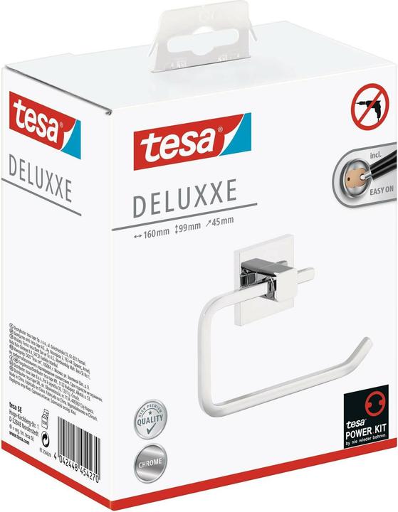 Actual product image tesa DELUXXE toilet roll holder incl. adhesive solution without drilling
