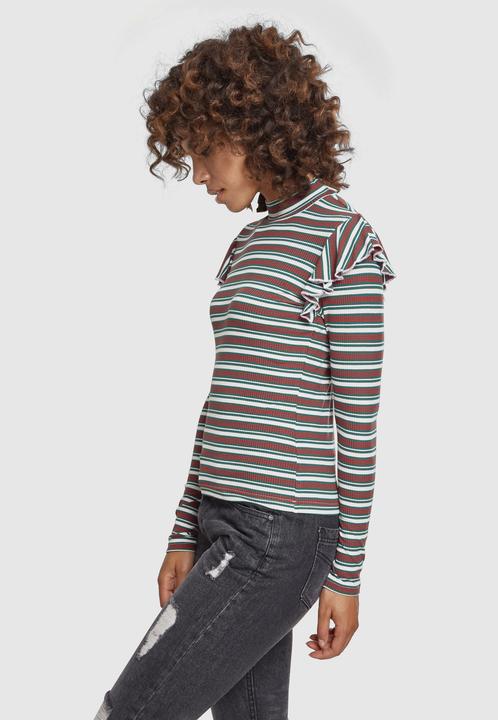 Produktbild Urban Classics Ladies Rib Striped Volant Turtleneck L/S (3XL)