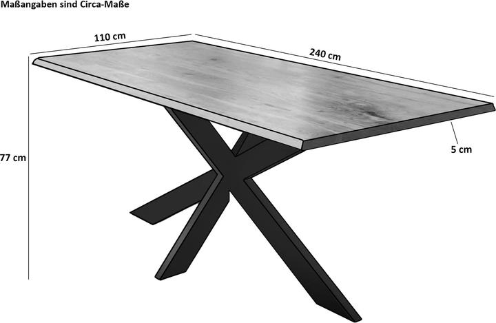 Image du produit SAM CALI Baumkante massiv Akazie (240 x 240 x 77 cm)